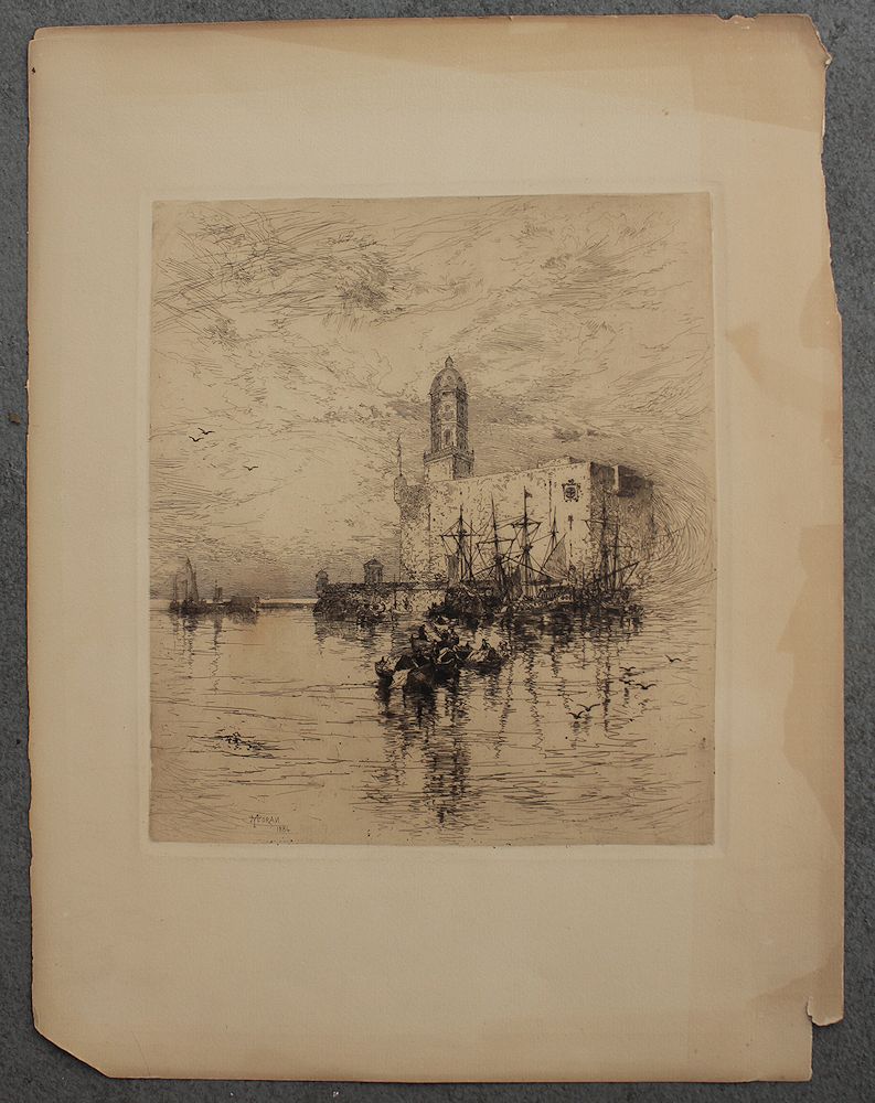 Appraisal: MORAN Thomas American - Venetian scene Etching signed and dated