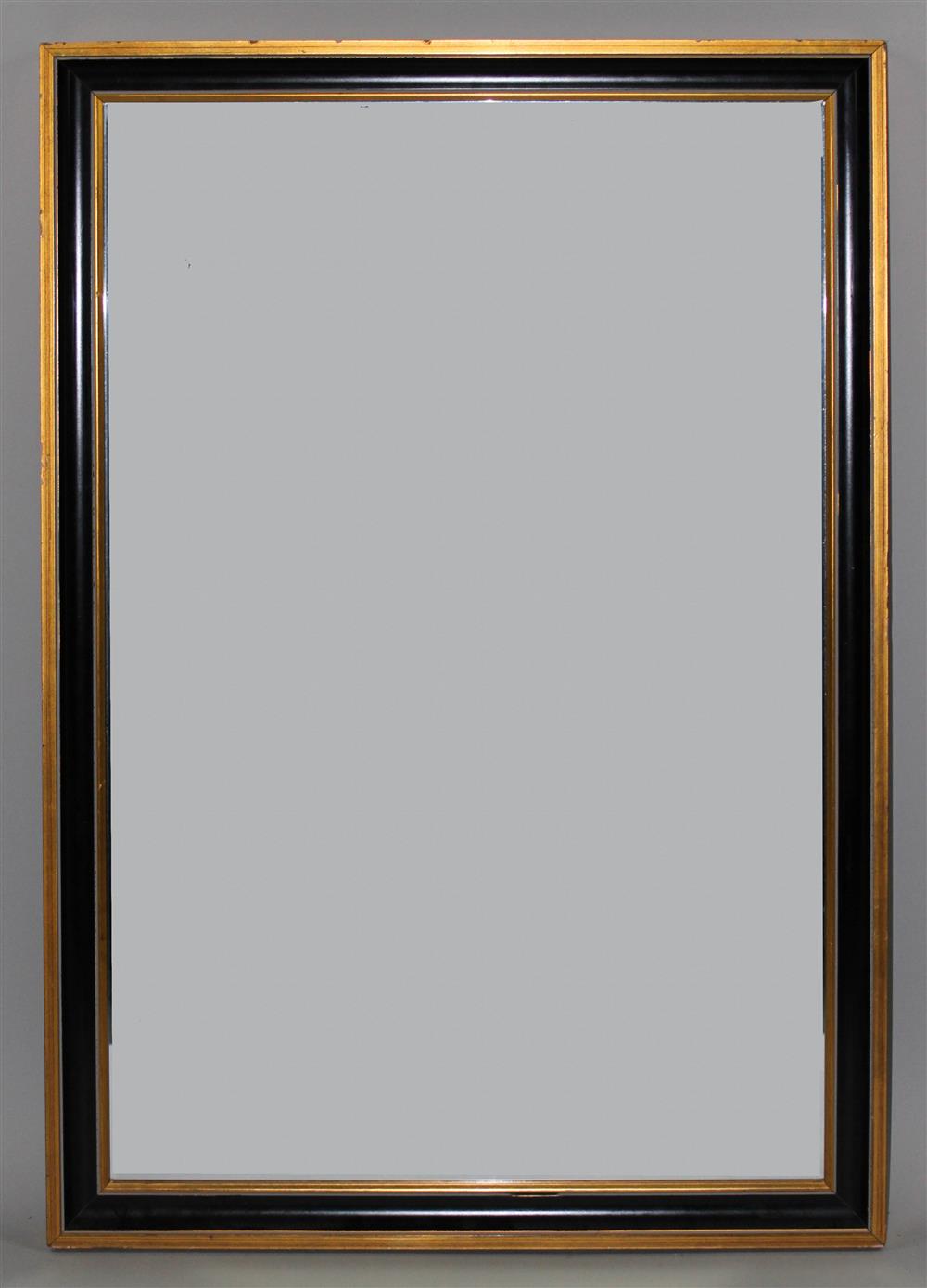 Appraisal: LA BARGE PARCEL GILT AND EBONIZED WOOD MIRROR the rectangular