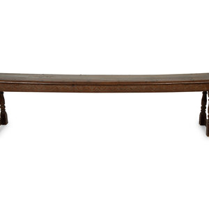 Appraisal: An English Oak Hall Bench th Century Height x length