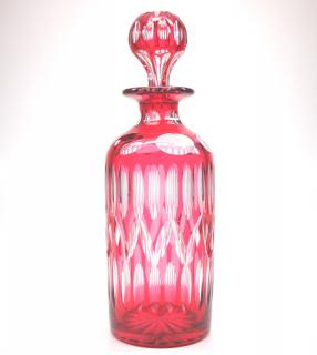 Appraisal: Cut overlay bottle A late th century cut overlay glass