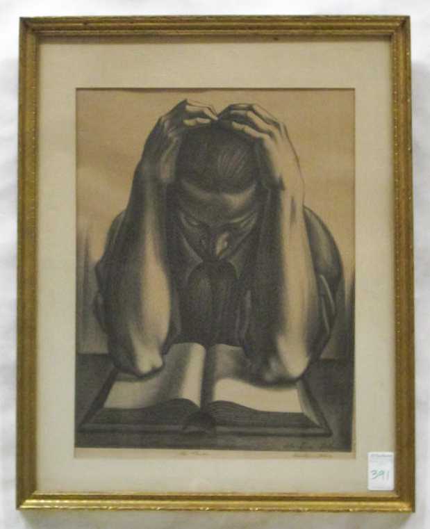 Appraisal: ABRAHAM JOEL TOBIAS ORIGINAL LITHOGRAPH New York - The Reader