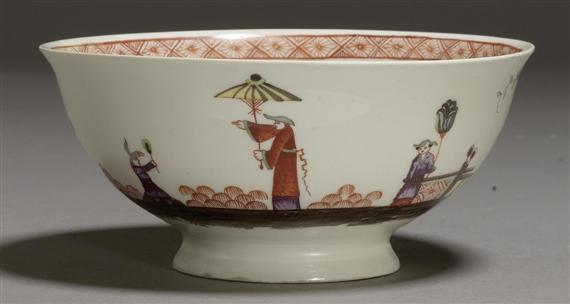 Appraisal: BOWL WITH 'STADLER' CHINESE FIGURES ZURICH CIRCA - Painted in