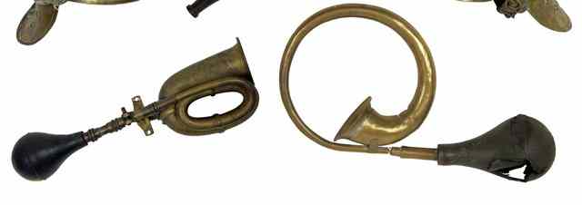 Appraisal: A Clarion brass car horn with mount and another car