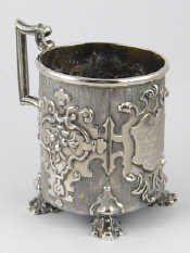 Appraisal: A Victorian sterling silver christening cup in the gothic manner