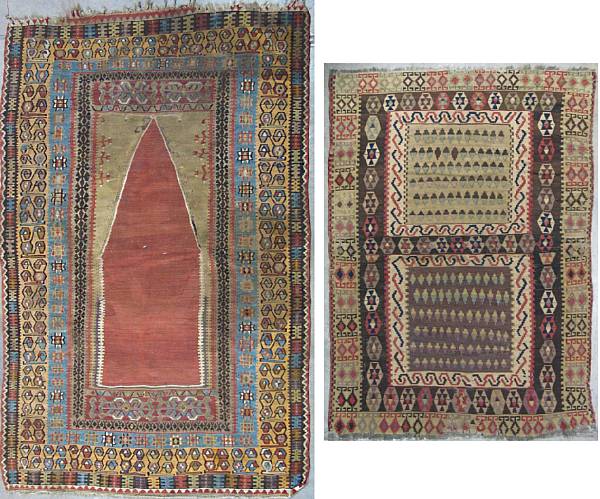 Appraisal: A Turkish kilim along with another kilim size approximately ft