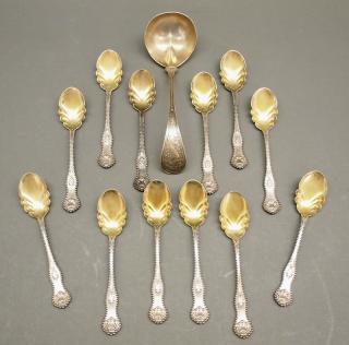 Appraisal: pcs American Sterling flatware Thirteen pieces of late th century