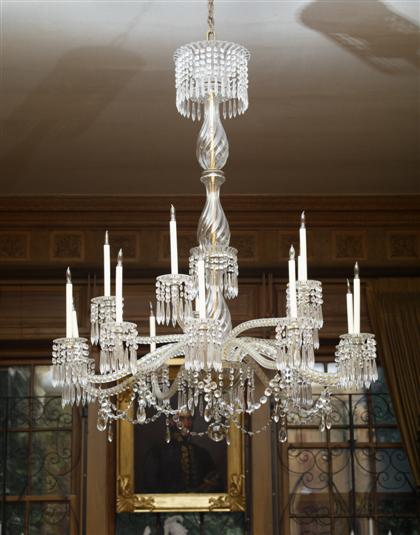 Appraisal: Fine Anglo-Irish cut crystal thirteen light chandelier th century