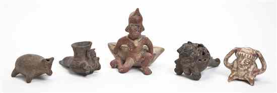 Appraisal: A Collection of Eleven Pre-Columbian Style Figural Pottery Vessels including