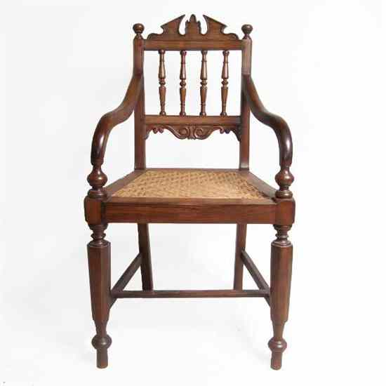 Appraisal: An Anglo Indian Caned Rosewood Youth's Armchair circa having a