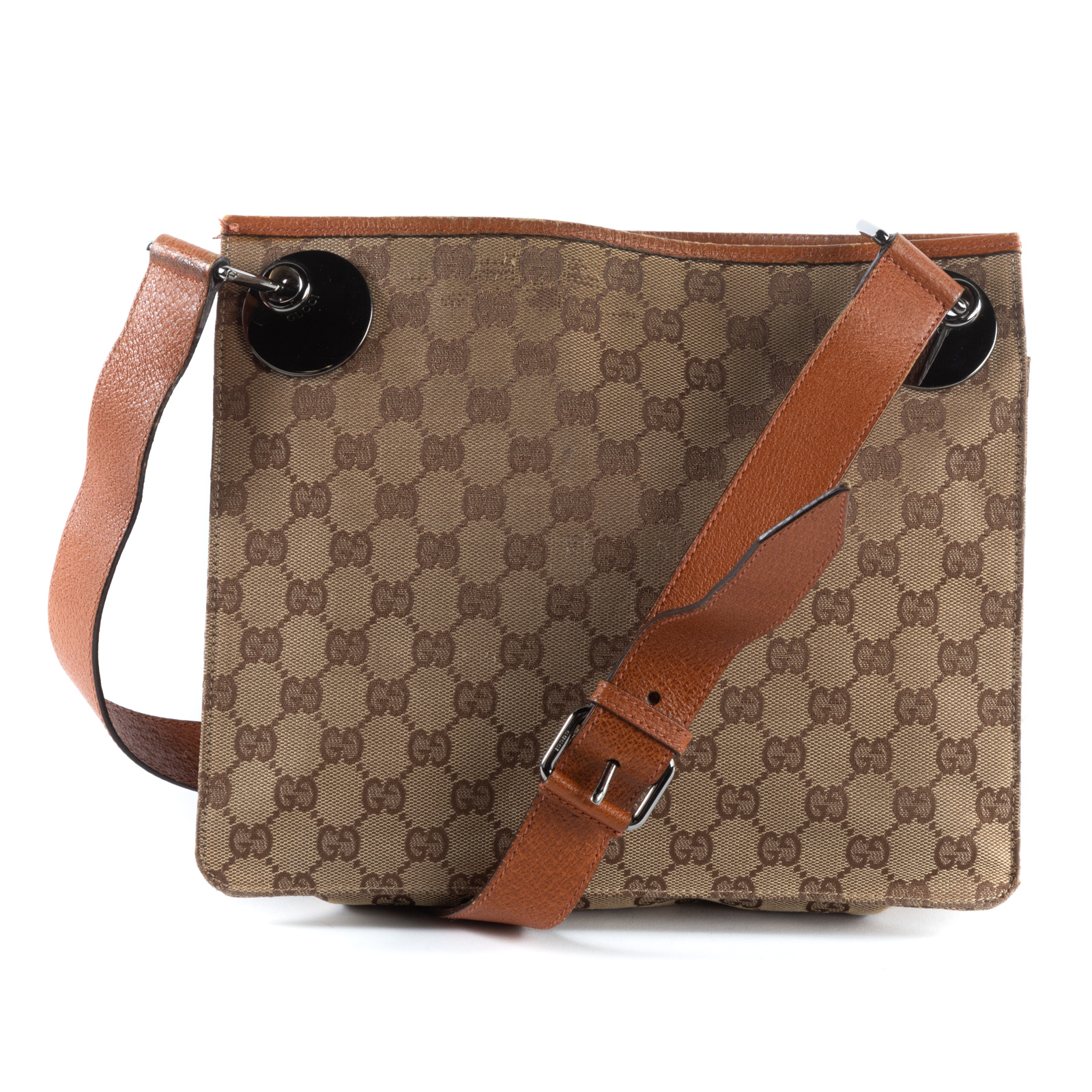 Appraisal: A GUCCI ECLIPSE SQUARE CROSSBODY A brown and tan monogram