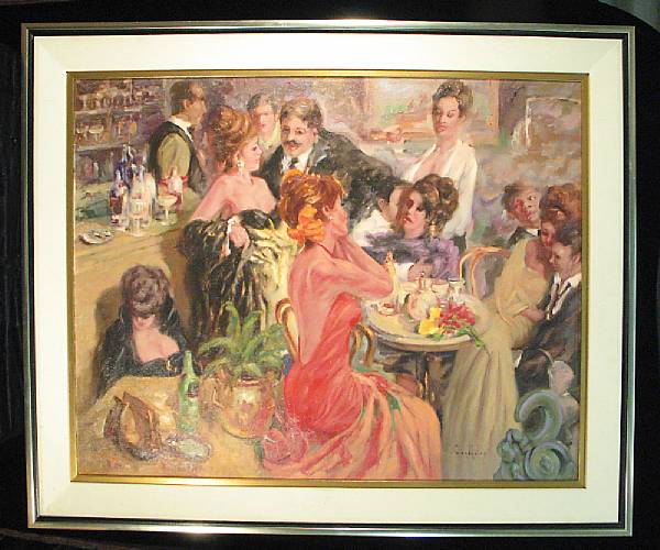 Appraisal: Rodriguez Candhales Uruguayan American b A Cafe Scene signed 'Candhales'