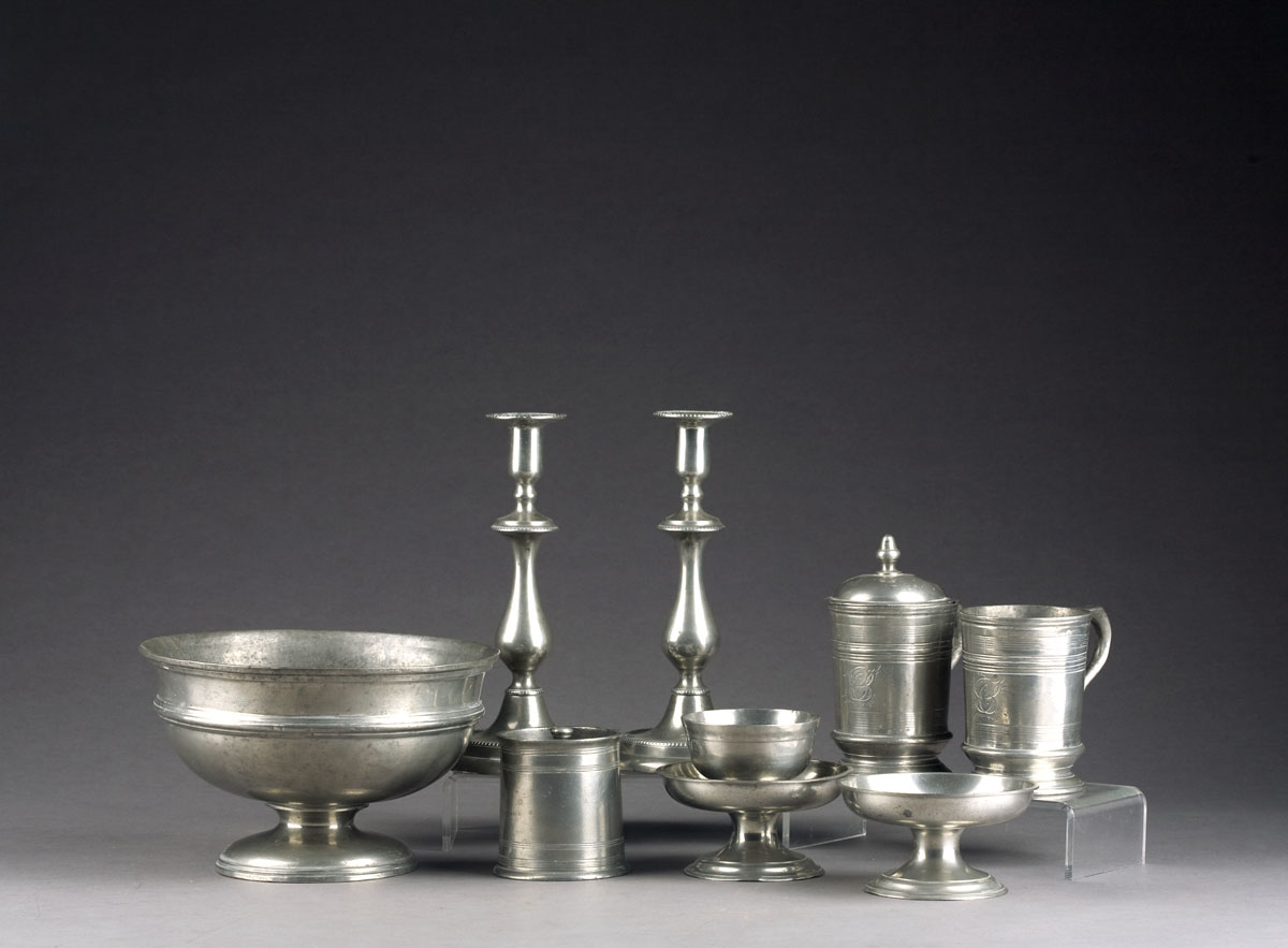 Appraisal: COLLECTION OF PEWTER MOST MARKED LONDON Including a pair of