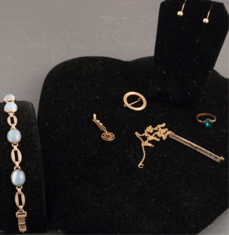 Appraisal: Lot of Gold and Gold-filled Jewelry To include a gold-filled