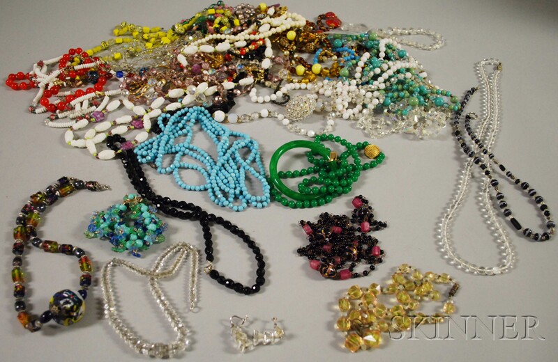 Appraisal: Large Group of Mostly Vintage Beaded Glass Necklaces