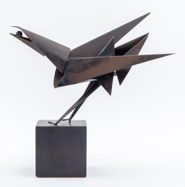 Appraisal: WILLIAM BOWIE ATTR BRUTALIST BIRD SCULPTURE William Bowie American -