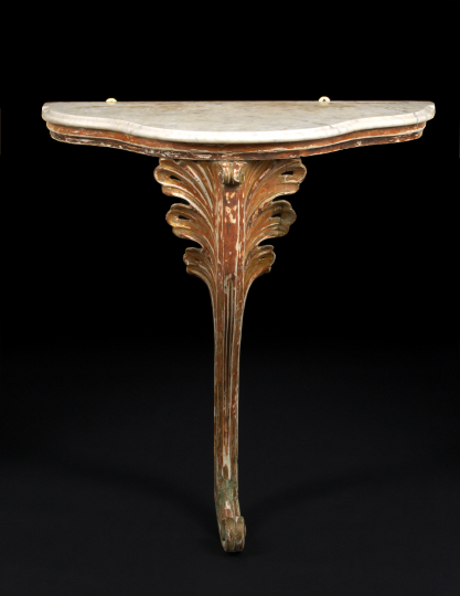 Appraisal: Regence-Style Giltwood and Marble-Top Console Table second quarter th century