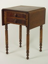 Appraisal: LAMP STAND - Sheraton period drop leaf two drawer lamp