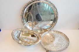 Appraisal: VICTORIAN SILVER PLATE SALVER BASKET TRAY