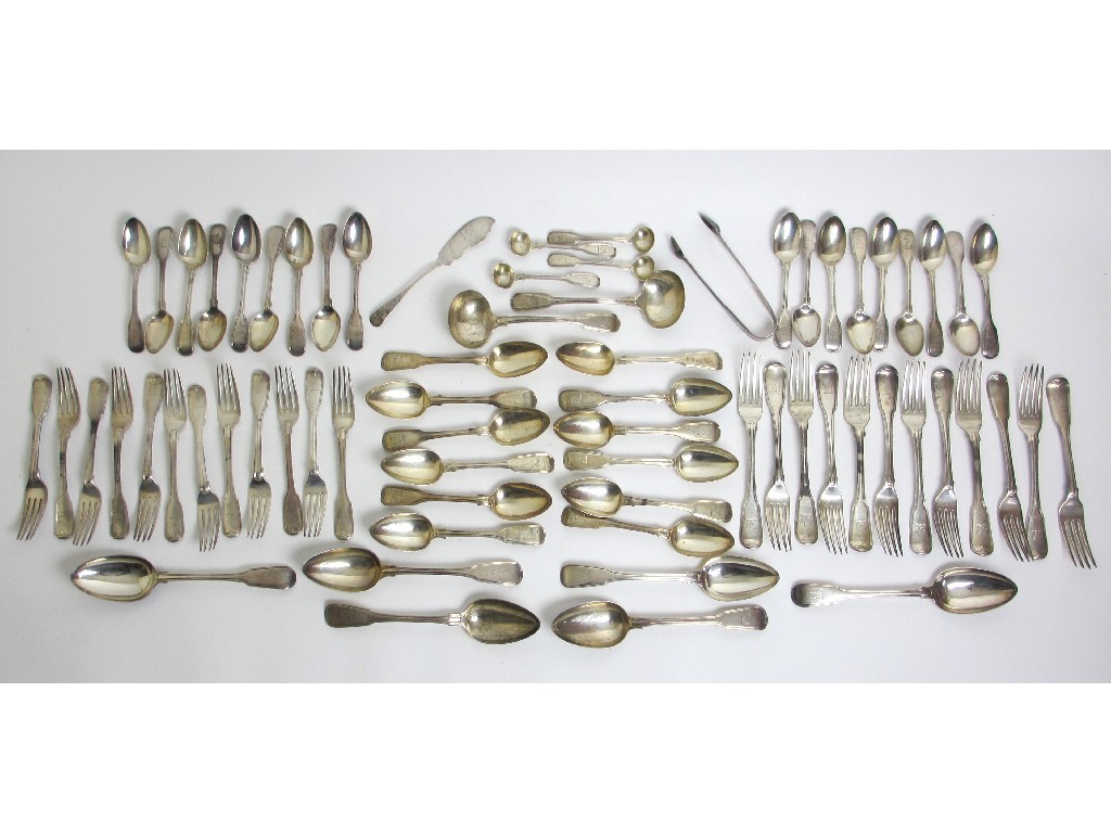 Appraisal: A matched part suite of silver cutlery comprising pair of