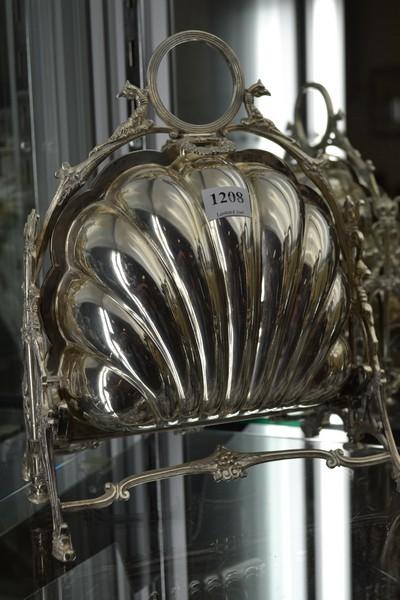 Appraisal: ELECTROPLATED CLAMSHELL BISCUIT BARREL