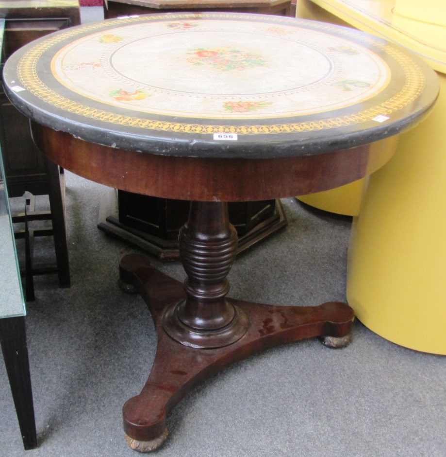 Appraisal: An early th century continental occasional table the scagliola top