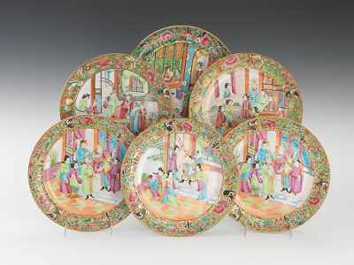 Appraisal: A Lot of Rose Medallion Porcelain Plates Hand painted with