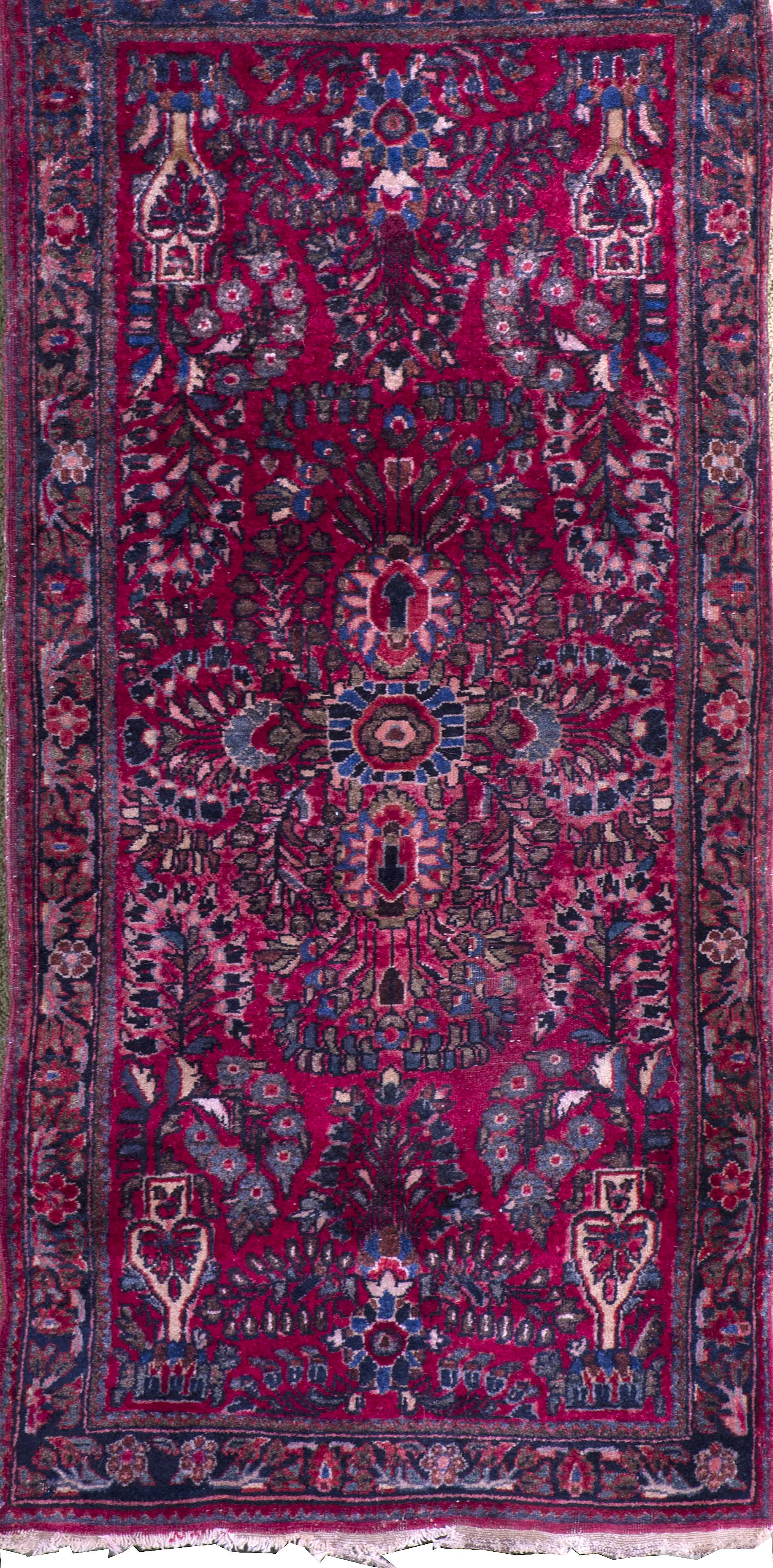 Appraisal: ORIENTAL RUG SAROUK MAT ' x ' Dark red field