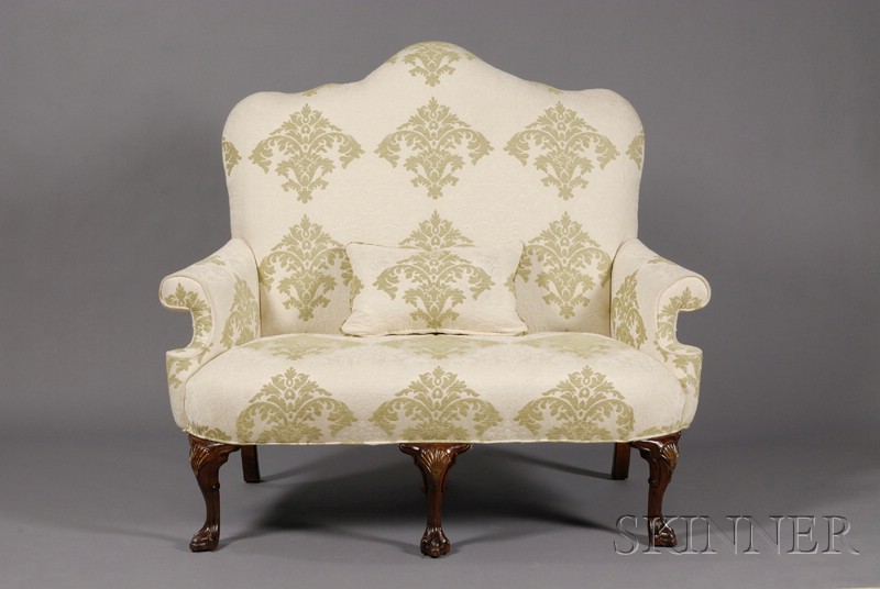 Appraisal: Early Georgian Style Mahogany Settee with high arched backrest and