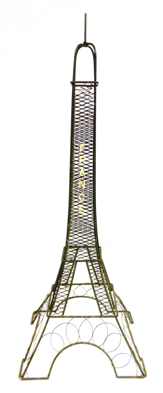 Appraisal: Eiffel Tower sculpture metalwork with ''FRANCE'' in white letters loose