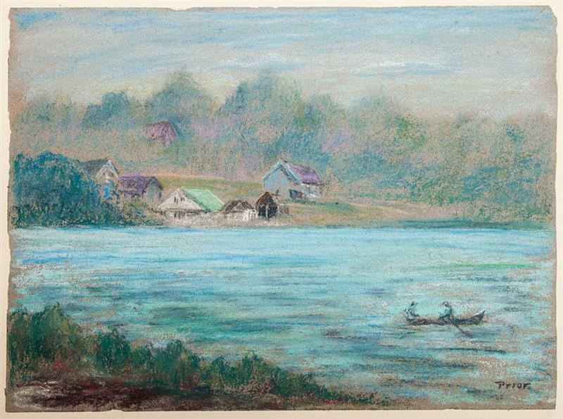 Appraisal: Charles Prior Village at Lake Pastel on paper signed 'Prior'