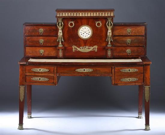 Appraisal: FRENCH EMPIRE MAHOGANY AND GILT-METAL MOUNTED WRITING TABLE th century