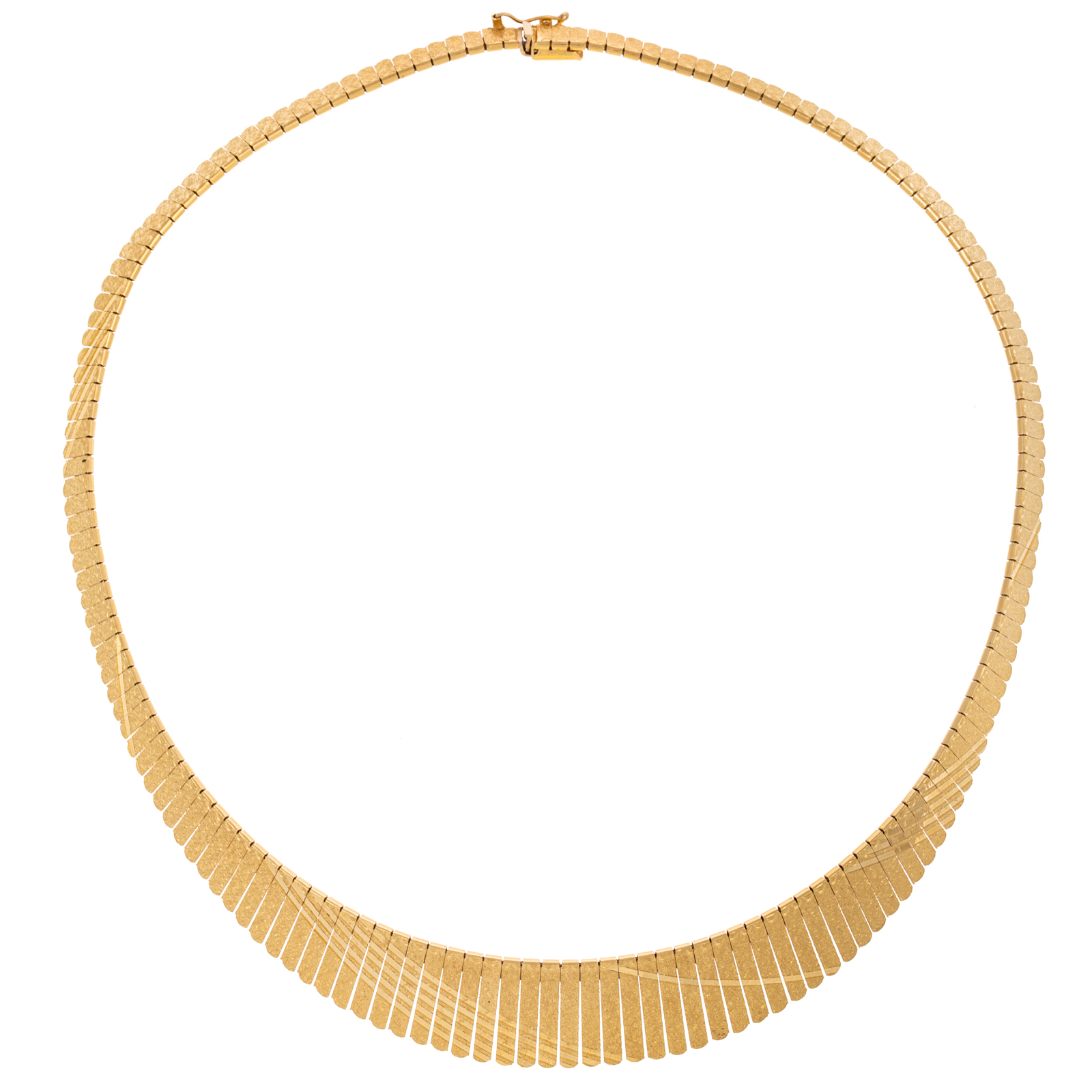 Appraisal: AN ITALIAN TEXTURED LINK NECKLACE IN K K yellow gold