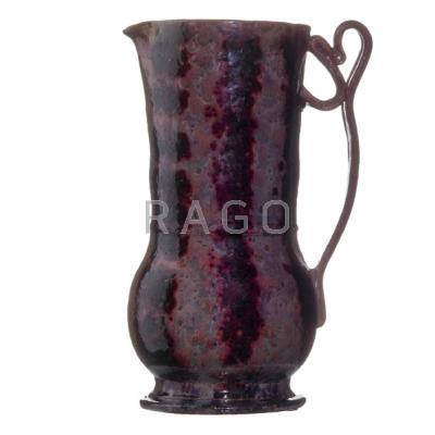 Appraisal: GEORGE OHR - Fine and tall pitcher with ribbon handle