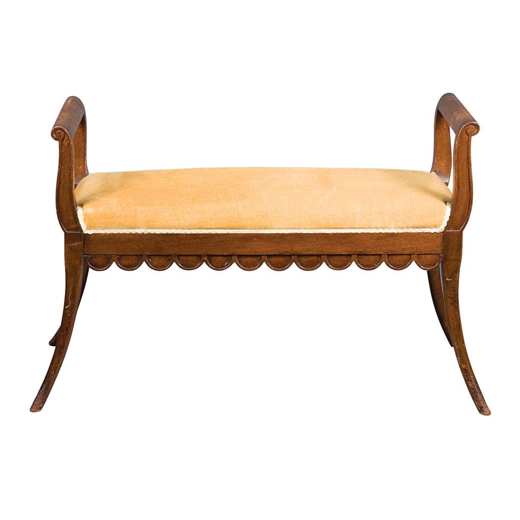 Appraisal: Regency Style Mahogany Bench Length inches