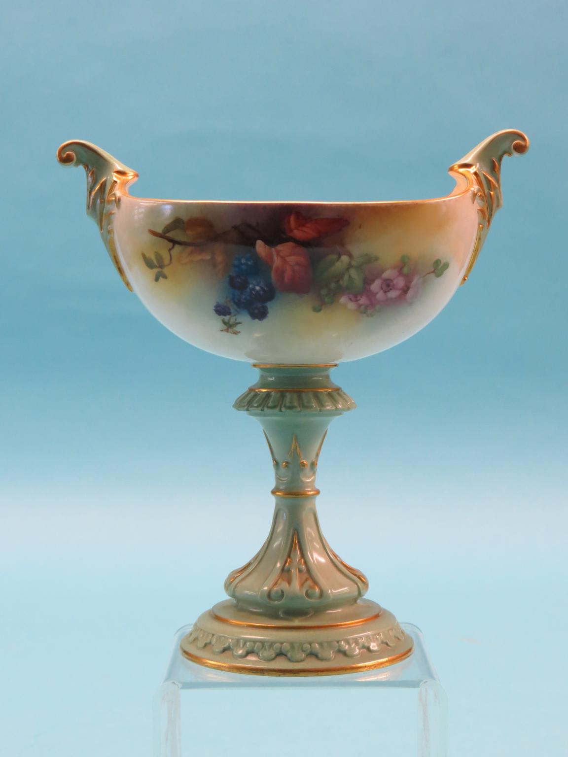 Appraisal: A Royal Worcester dessert dish painted with bright fruit and