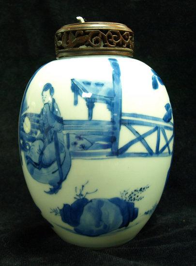 Appraisal: A K'ang Hsi ginger jar finely painted figures in fenced