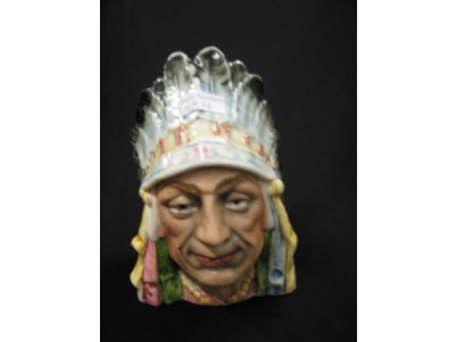 Appraisal: Victorian Figural Majolica Pottery Tobacco Jar Indian chief excellent