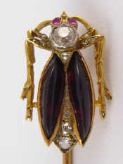 Appraisal: A fine Victorian insect garnet diamond and ruby insect pin