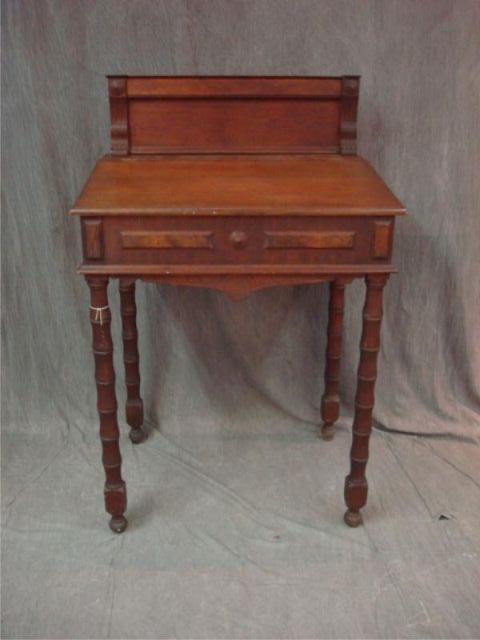 Appraisal: Victorian Teachers Desk Walnut with a drop front and a