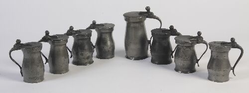 Appraisal: A group of eight late th early th century lidded