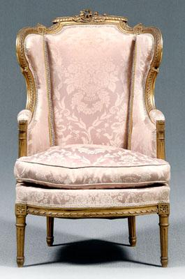 Appraisal: Louis XV style b egrave rgere ribbon and floral carved