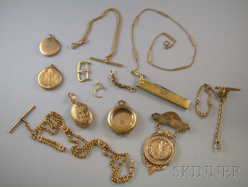 Appraisal: Small Group of Gold Jewelry Items including a kt gold