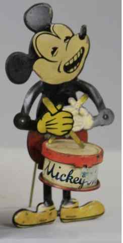 Appraisal: MICKEY MOUSE DRUMMER Nifty Germany lithographed tin die cut figure