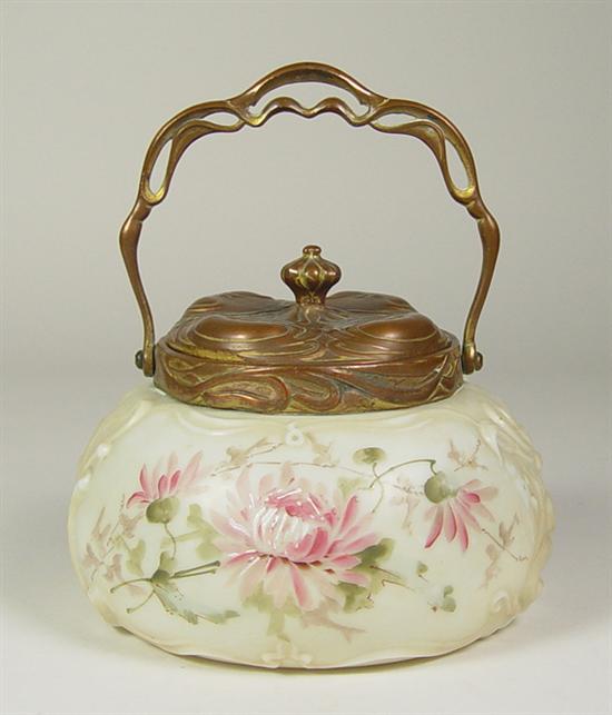 Appraisal: Wavecrest Ice Bucket With ornate lid and handle in brass