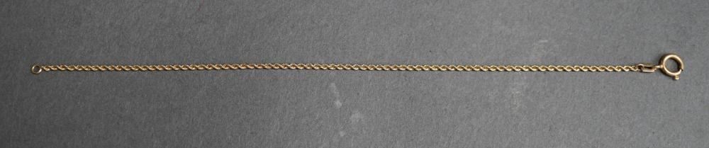 Appraisal: -Karat Yellow-Gold Rope Chain Bracelet dwt