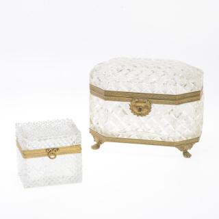 Appraisal: Baccarat cut crystal dresser boxes Baccarat cut crystal dresser boxes