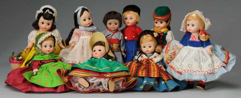 Appraisal: Lot of Madame Alexander International Dolls Description American Ca -