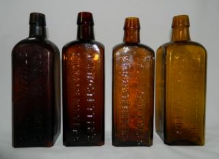 Appraisal: Dr Hostetter's bitters bottles Bitters- square 'Dr J Hostetter's Stomach