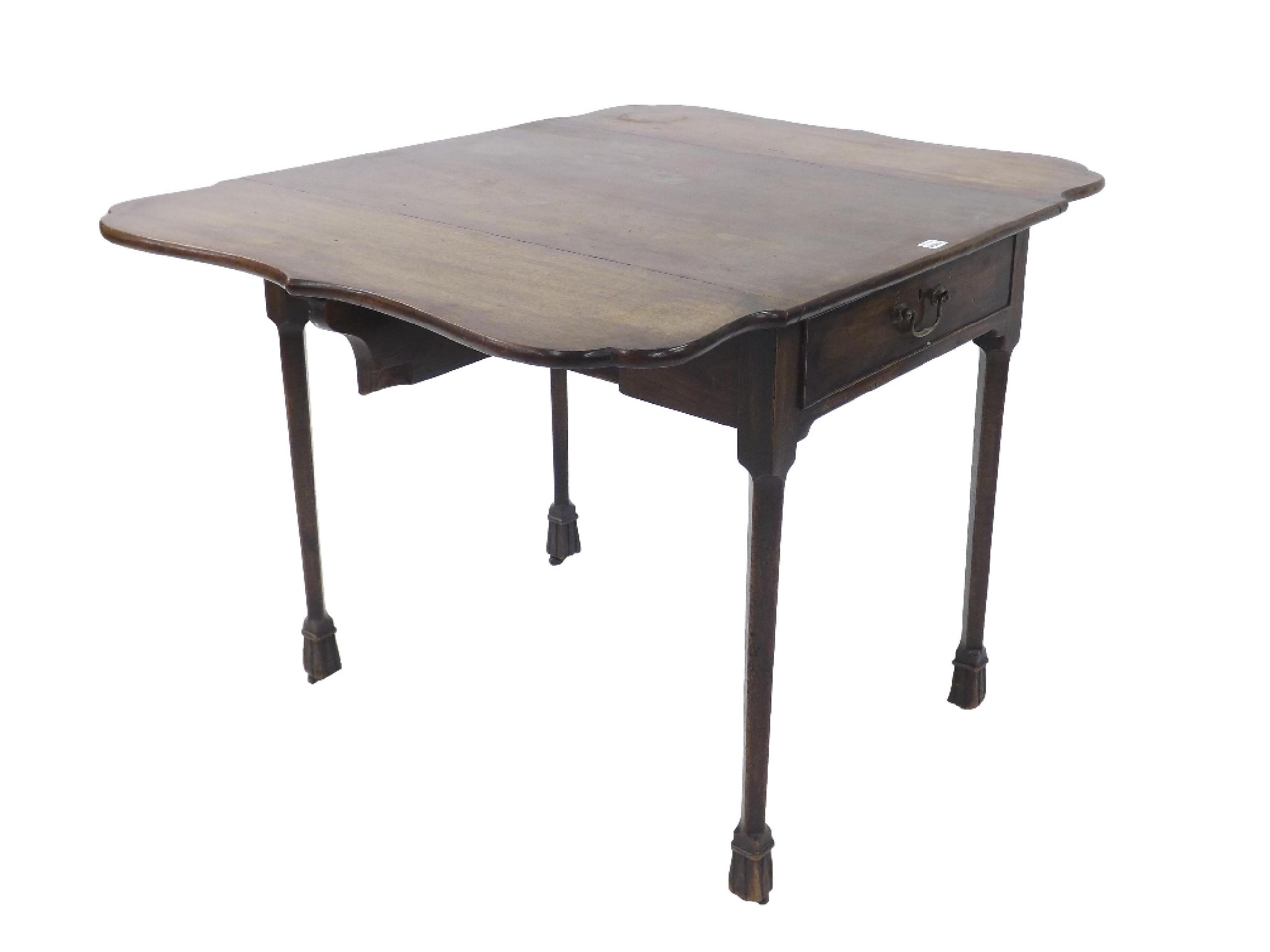 Appraisal: George III mahogany Pembroke table with serpentine shaped leaves over