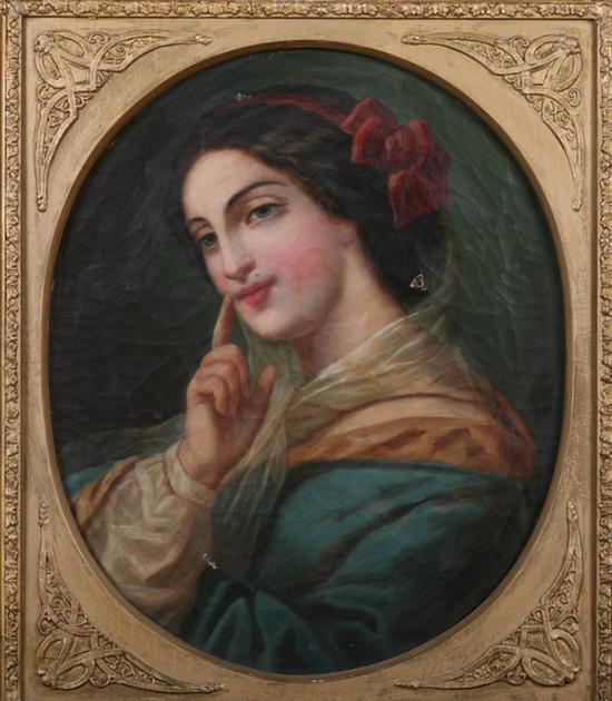 Appraisal: HENRI th century CONTINENTAL BEAUTY signed and dated left edge